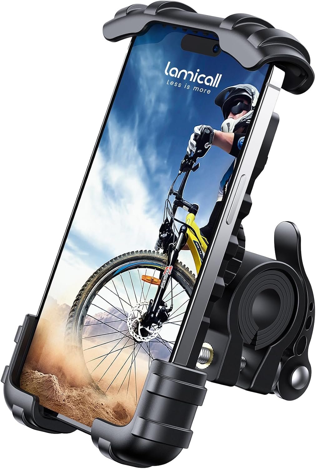 Lamicall Bike Phone Holder Motorcycle Mount (One-Hand Operation, Lockable)