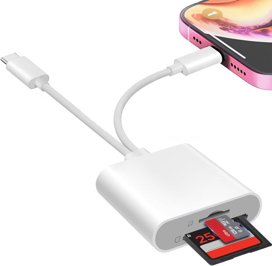 Denlane USB-C and Lightning SD/TF Card Reader - 2-IN-2