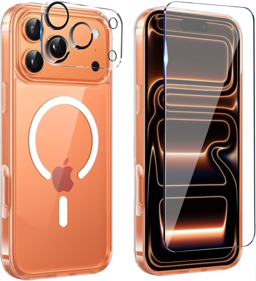 FATUOQIA iPhone 17 Pro Max Clear Magnetic Case + Screen and Camera Protectors